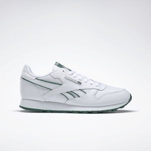 Adidasy Męskie Reebok Classic Leather Białe/Zielone PL 05MCJIW